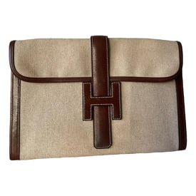 Hermes Jige Handbag Marron Leather 1996