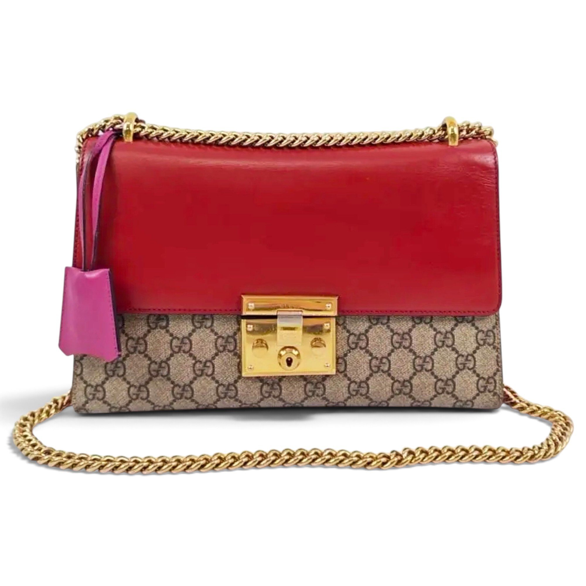 Padlock leather handbag