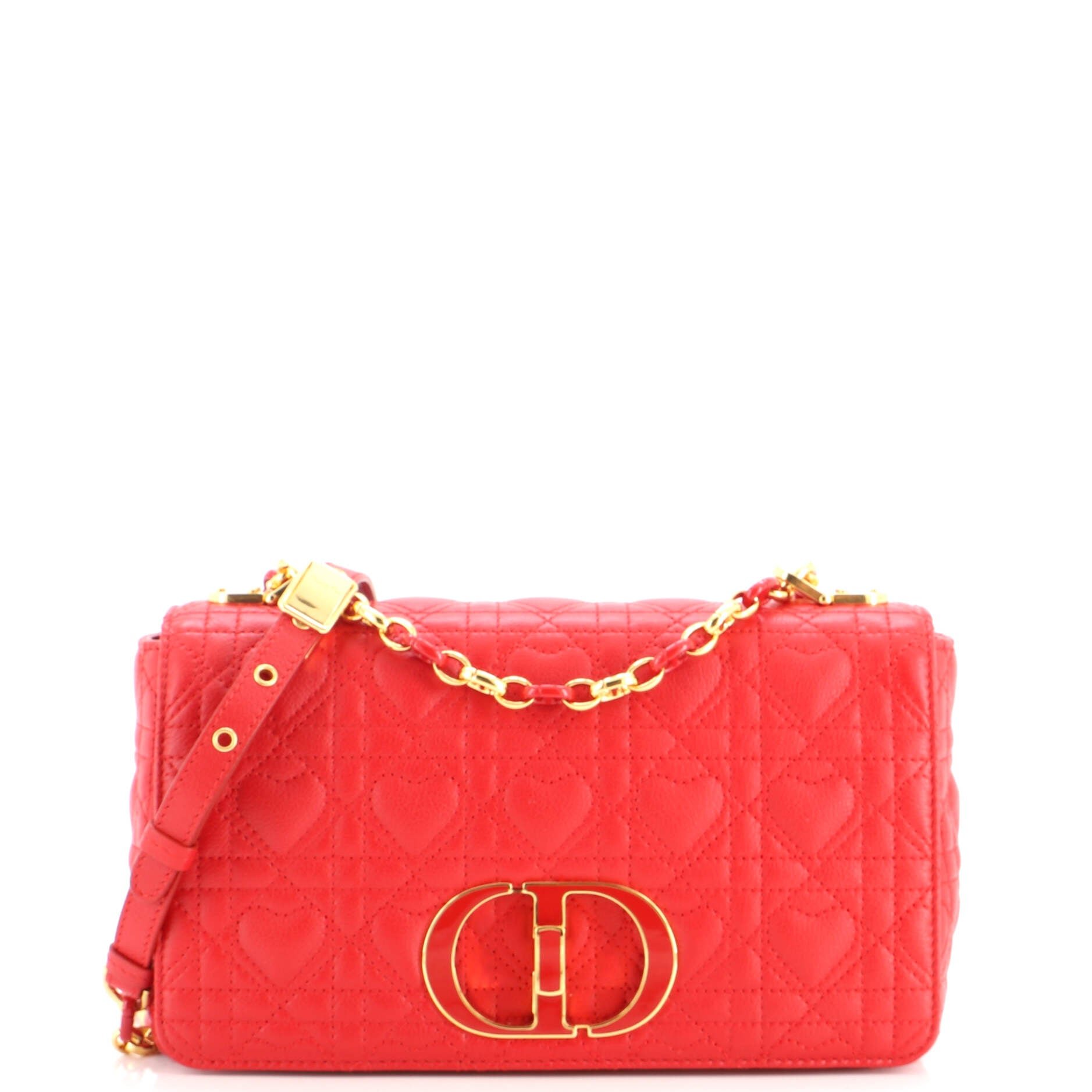 DiorAmour Caro Bag Heart Cannage Quilt Calfskin New Medium