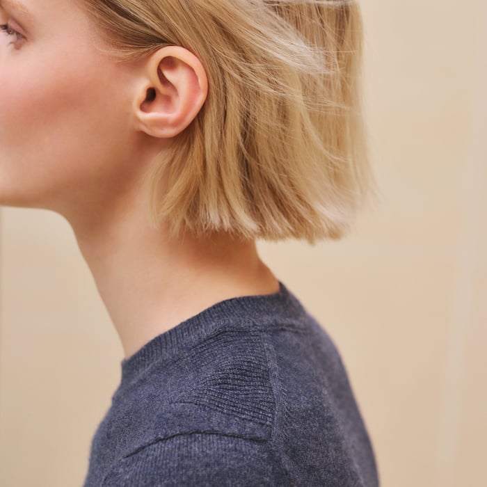 Violet Améthyste Cashmere Short-sleeve Sweater