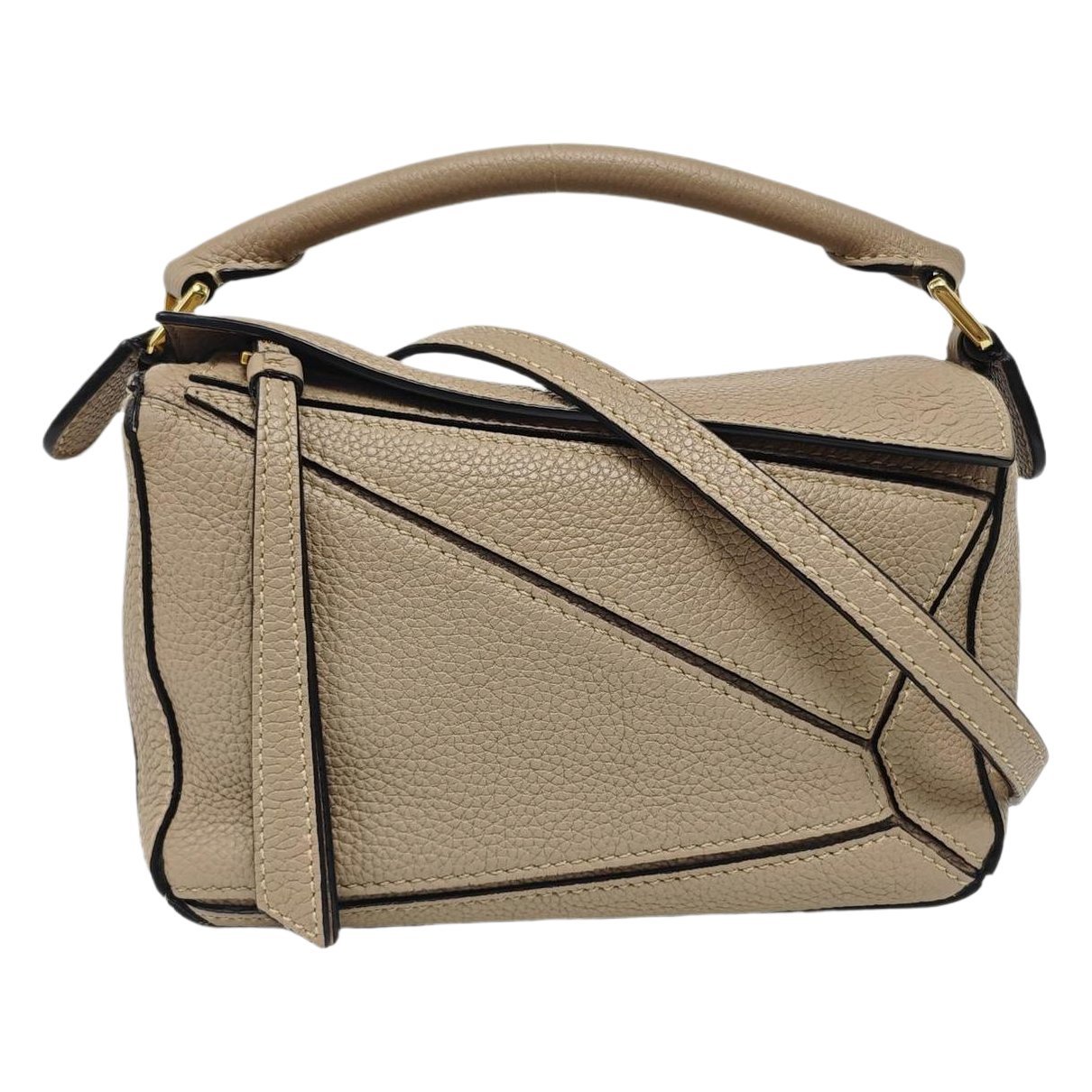 Puzzle leather handbag