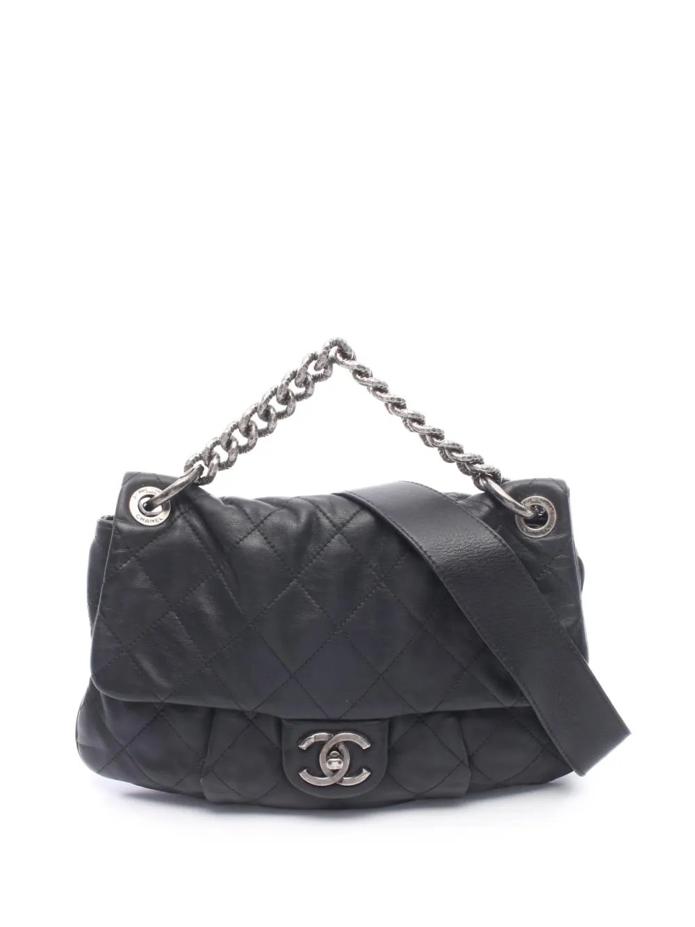 2012 Quilted Calfskin Coco Pleats Messenger Bag satchel