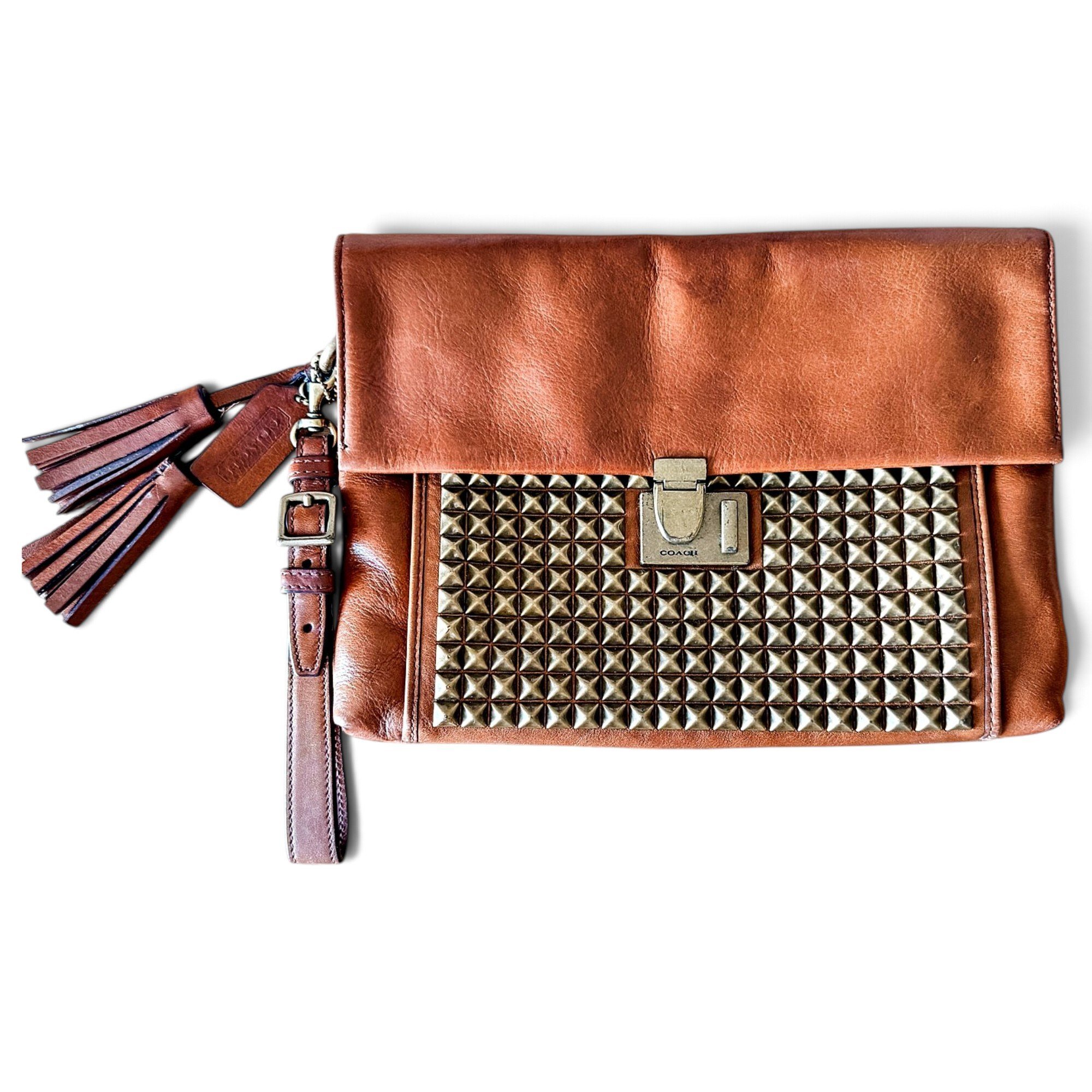 Leather clutch bag