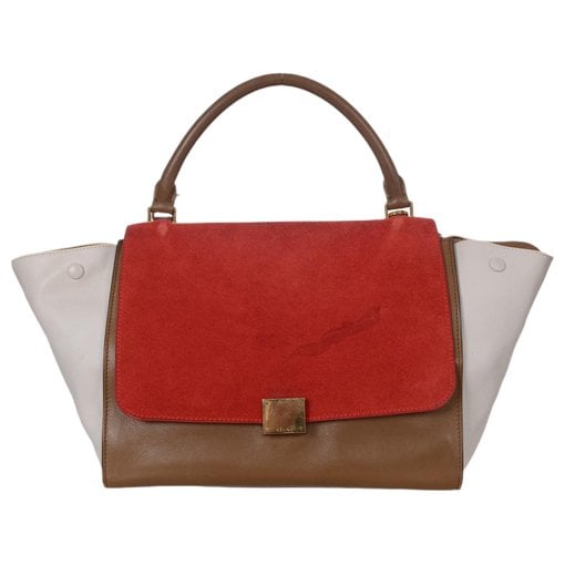 Trapèze leather handbag