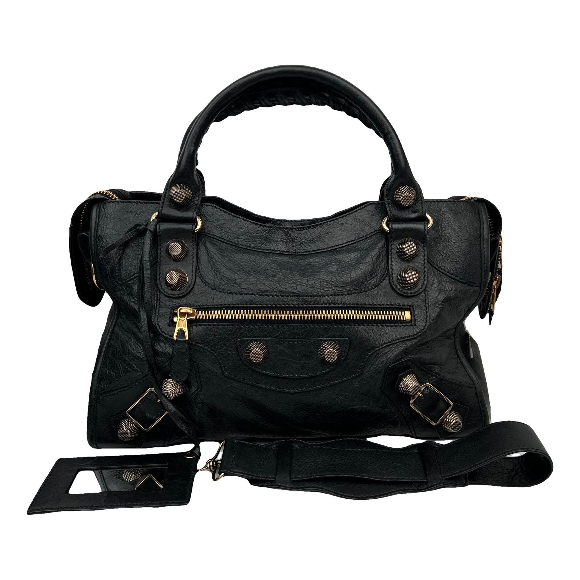 City leather handbag