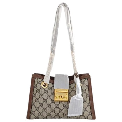 Padlock leather handbag