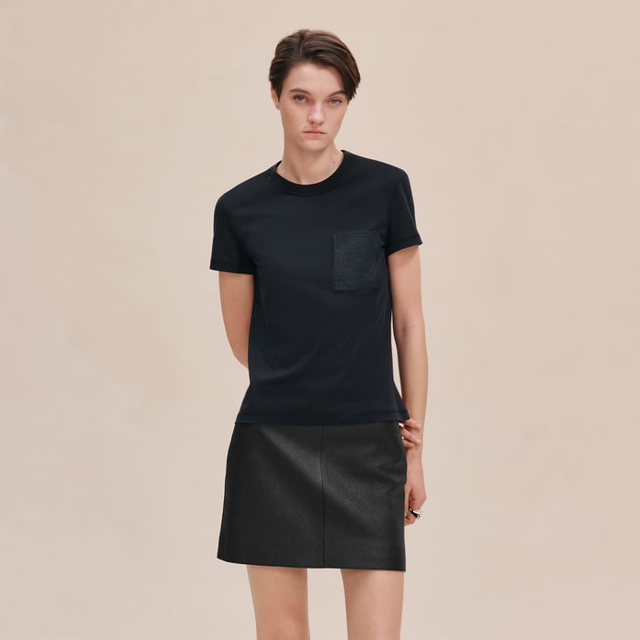 Bleu Noir Embroidered Pocket T-shirt