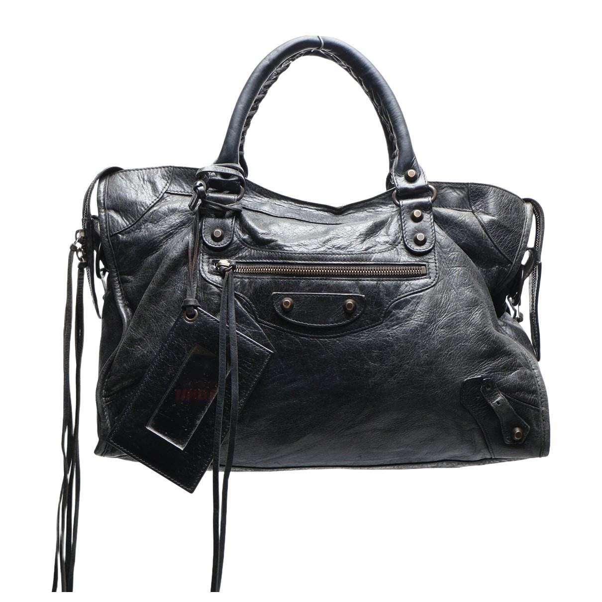City leather handbag