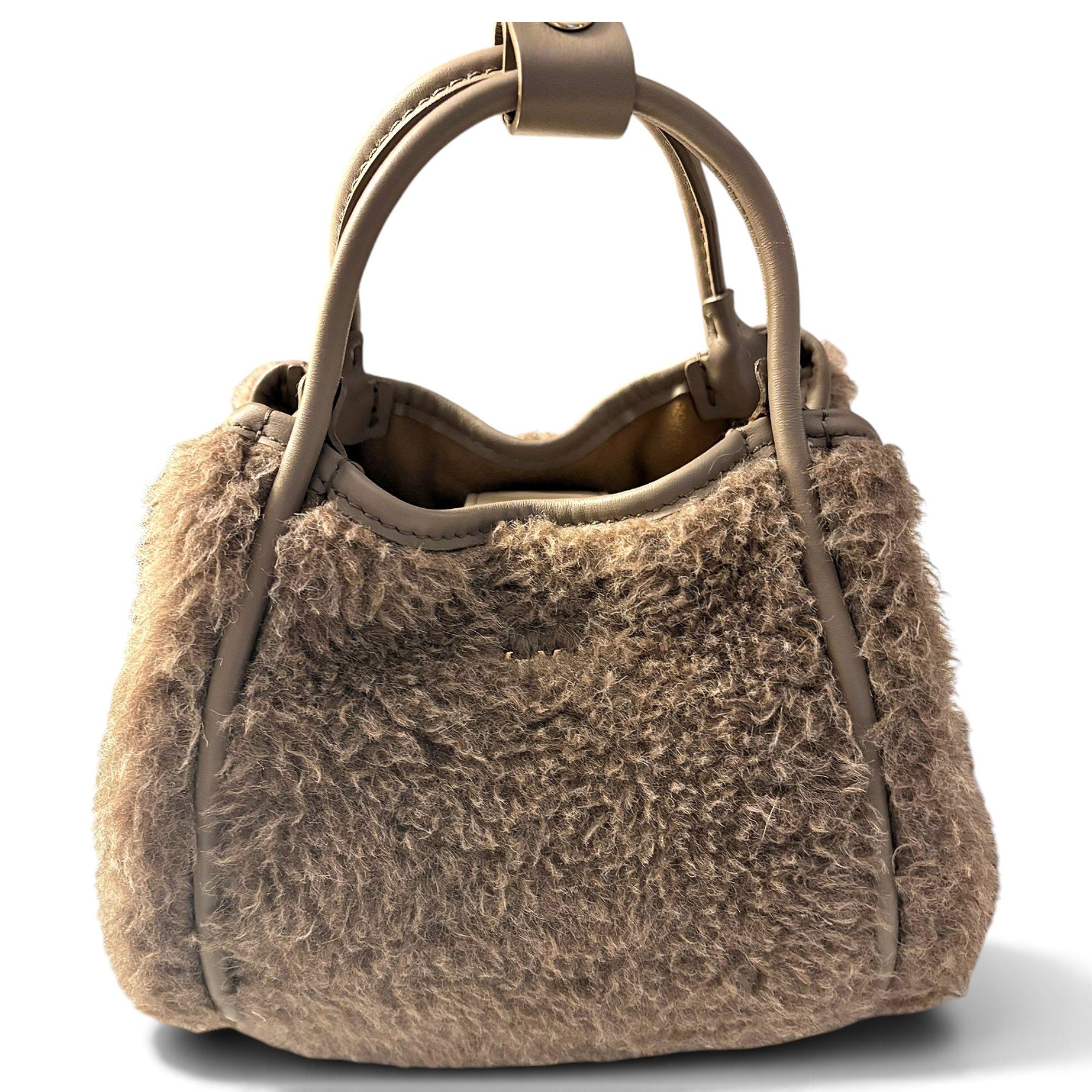 Marine faux fur mini bag