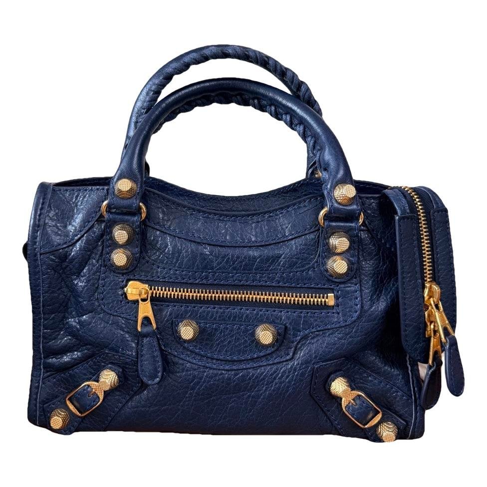 City leather handbag