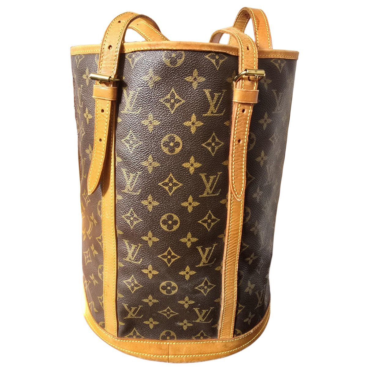 Bucket leather handbag