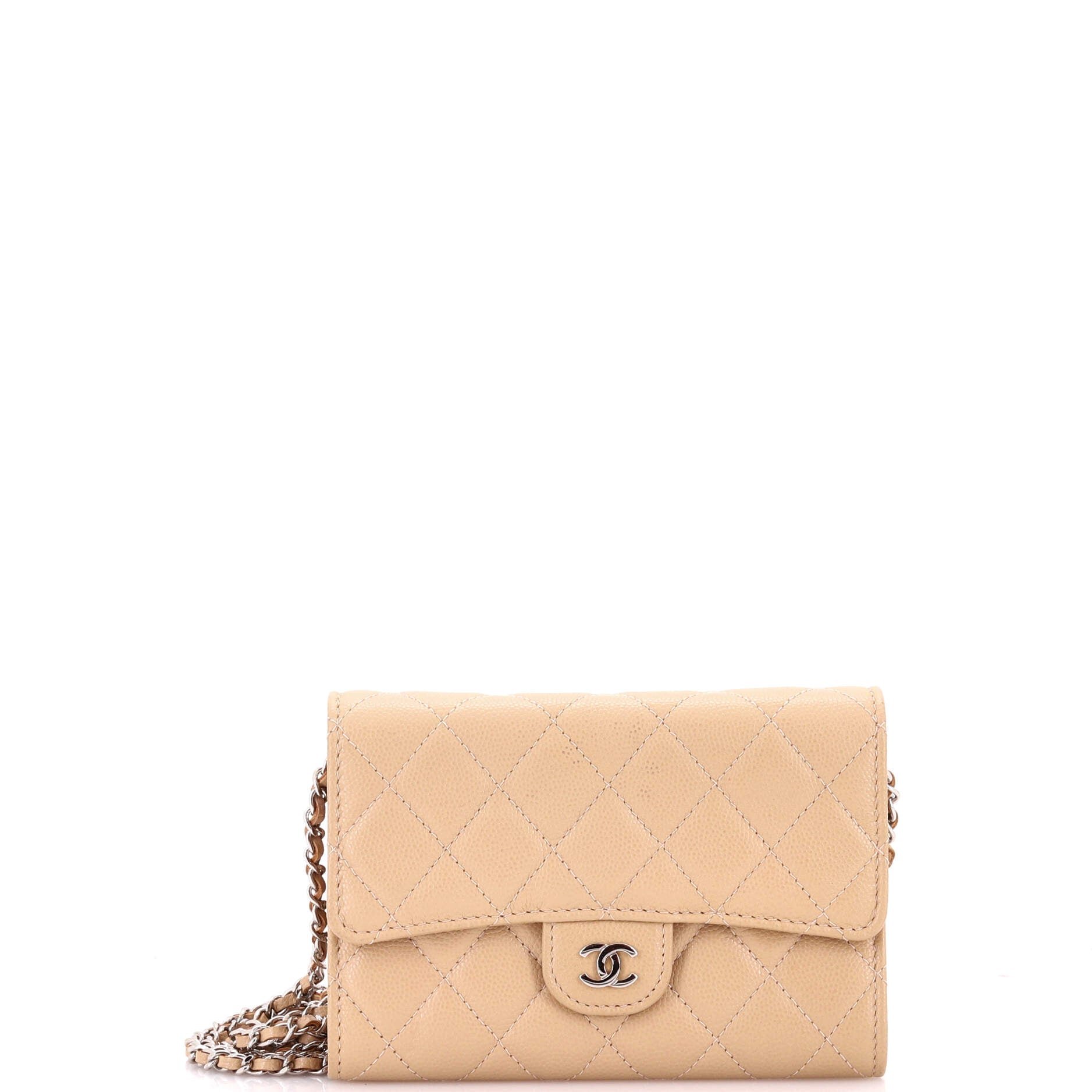 Classic Flap Wallet Crossbody Bag Quilted Caviar Mini