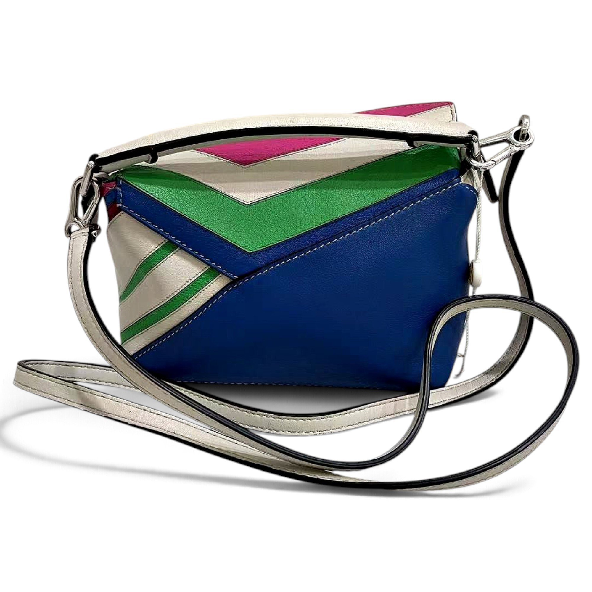 Puzzle leather handbag