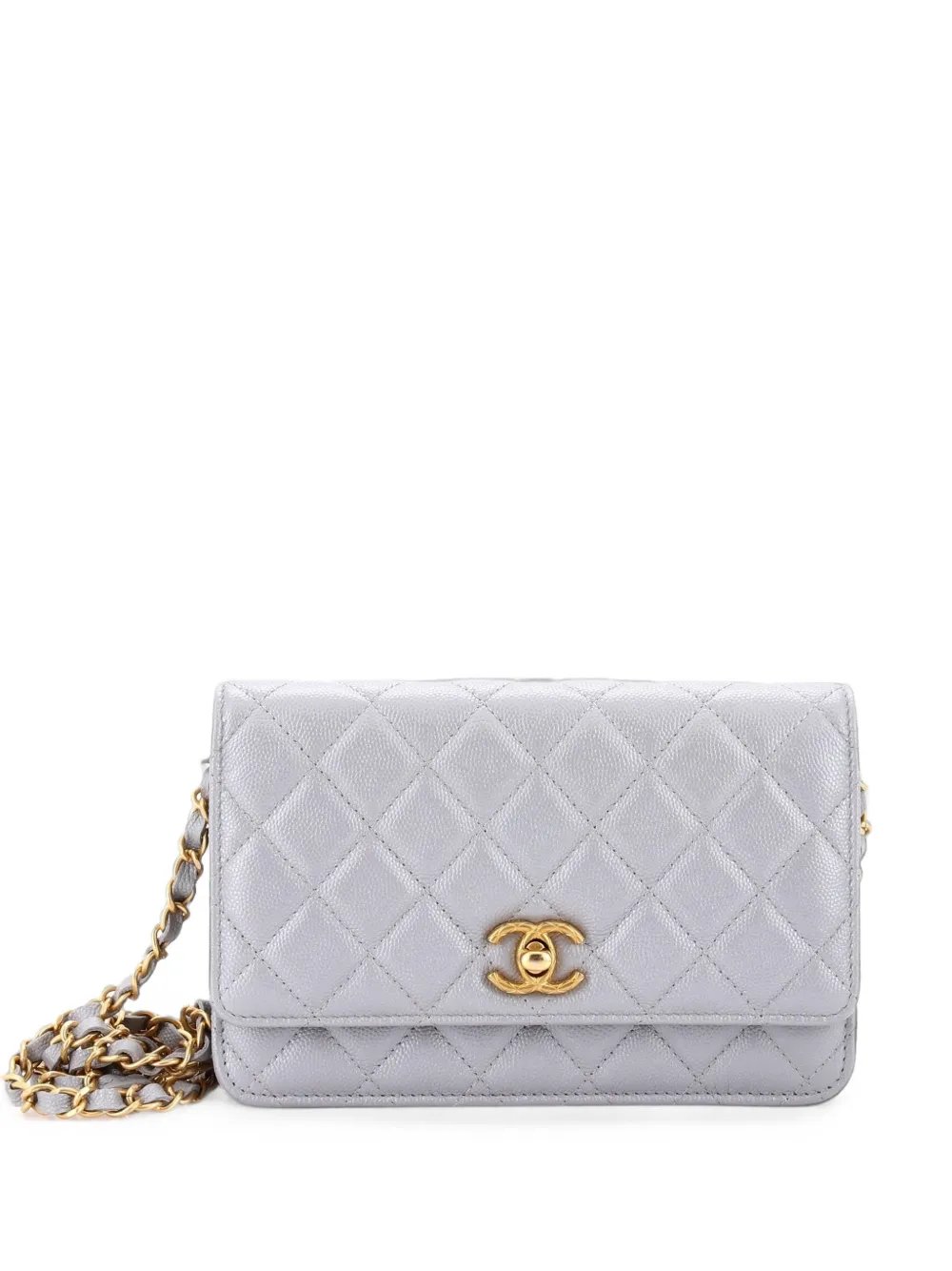 Fit For You Wallet on Chain Quilted Iridescent Caviar crossbody bag