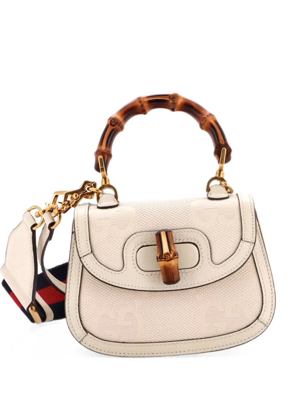 Bamboo 1947 Top Handle Bag Jumbo GG Canvas Mini crossbody bag
