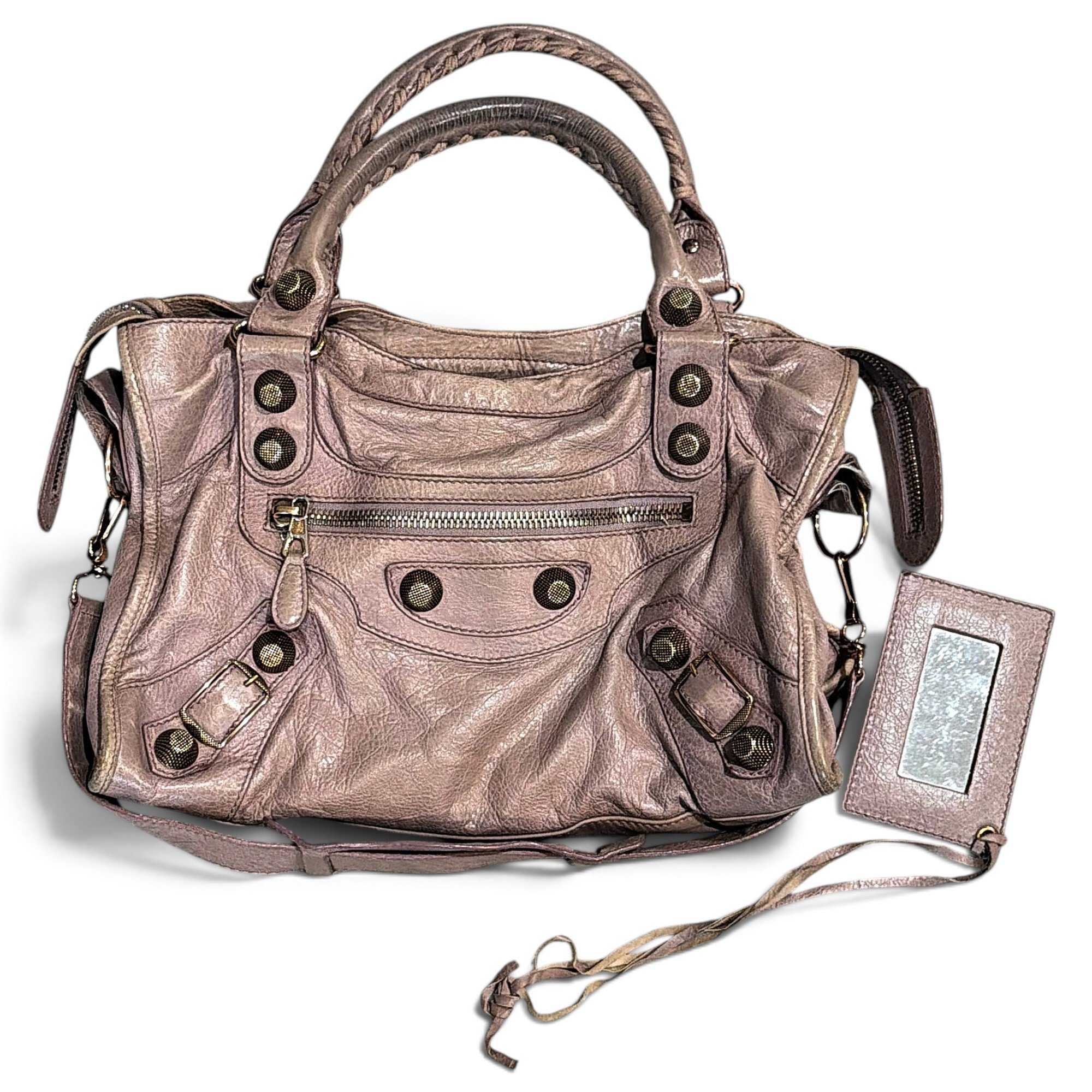 City leather handbag