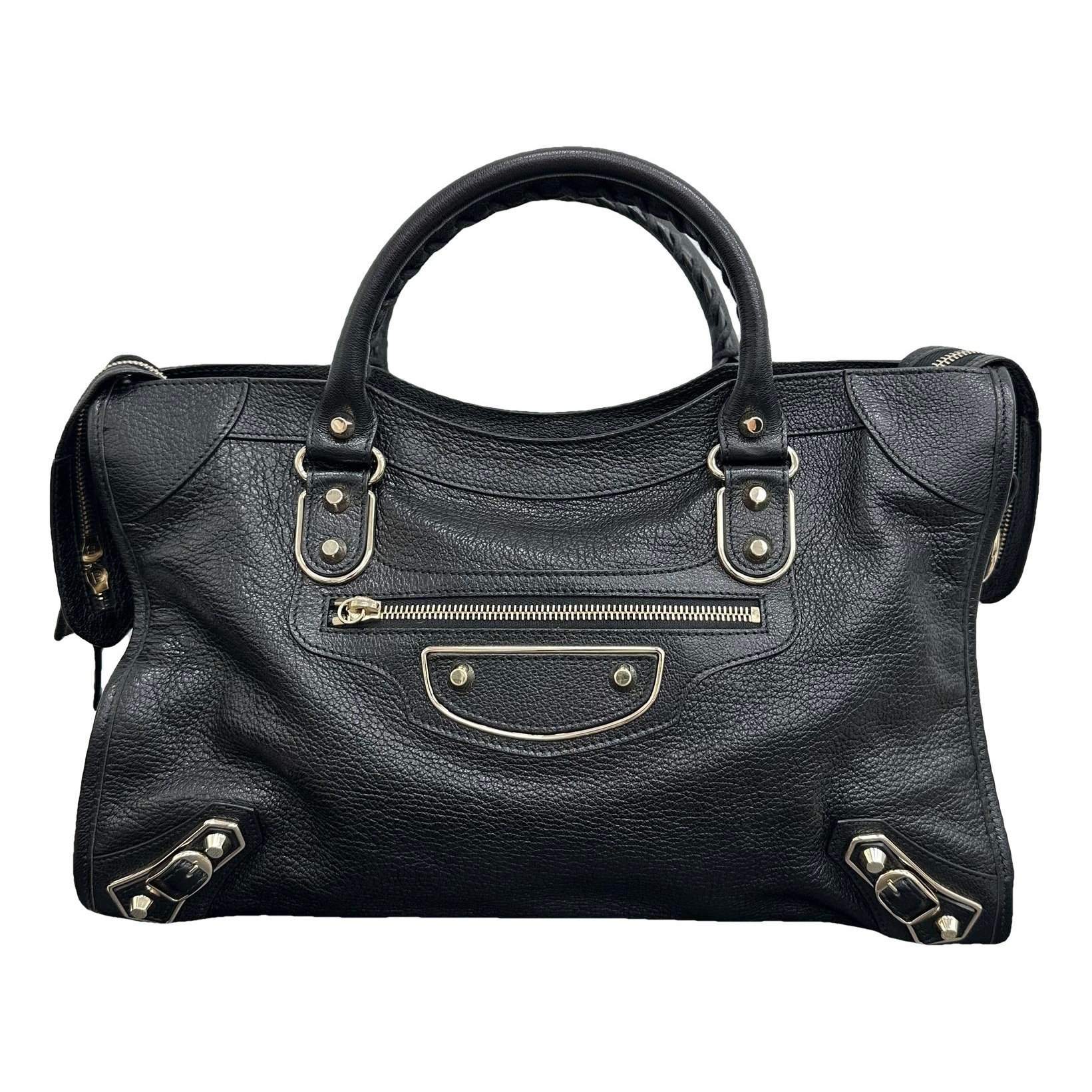 City leather handbag