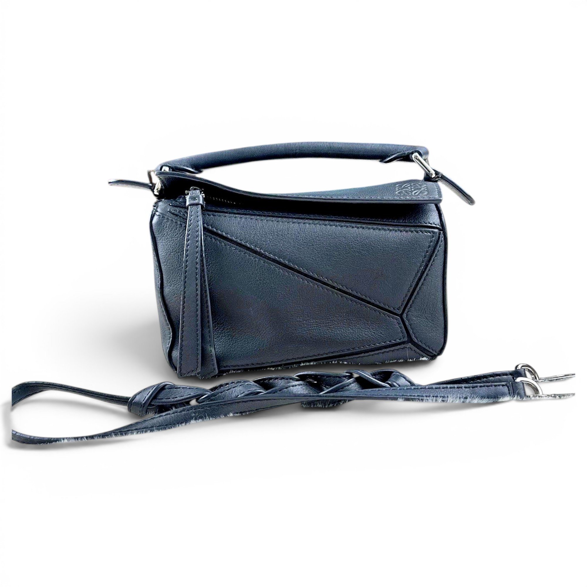 Puzzle leather handbag