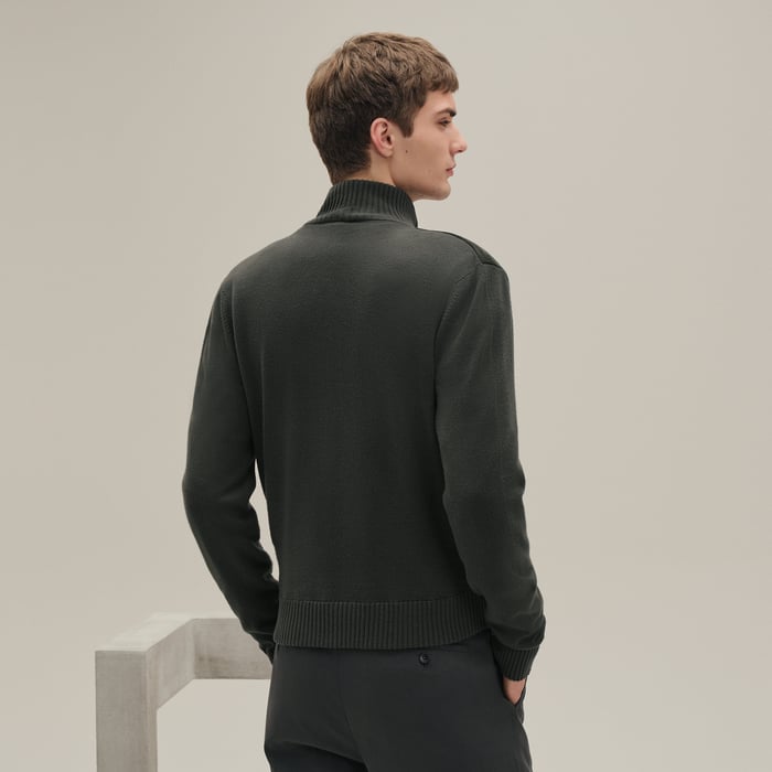 Vert Chrome "Devant Cuir" Zipped Jacket