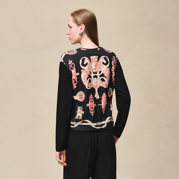 Noir "Ferronnerie Remix" Long-sleeve Twillaine Sweater