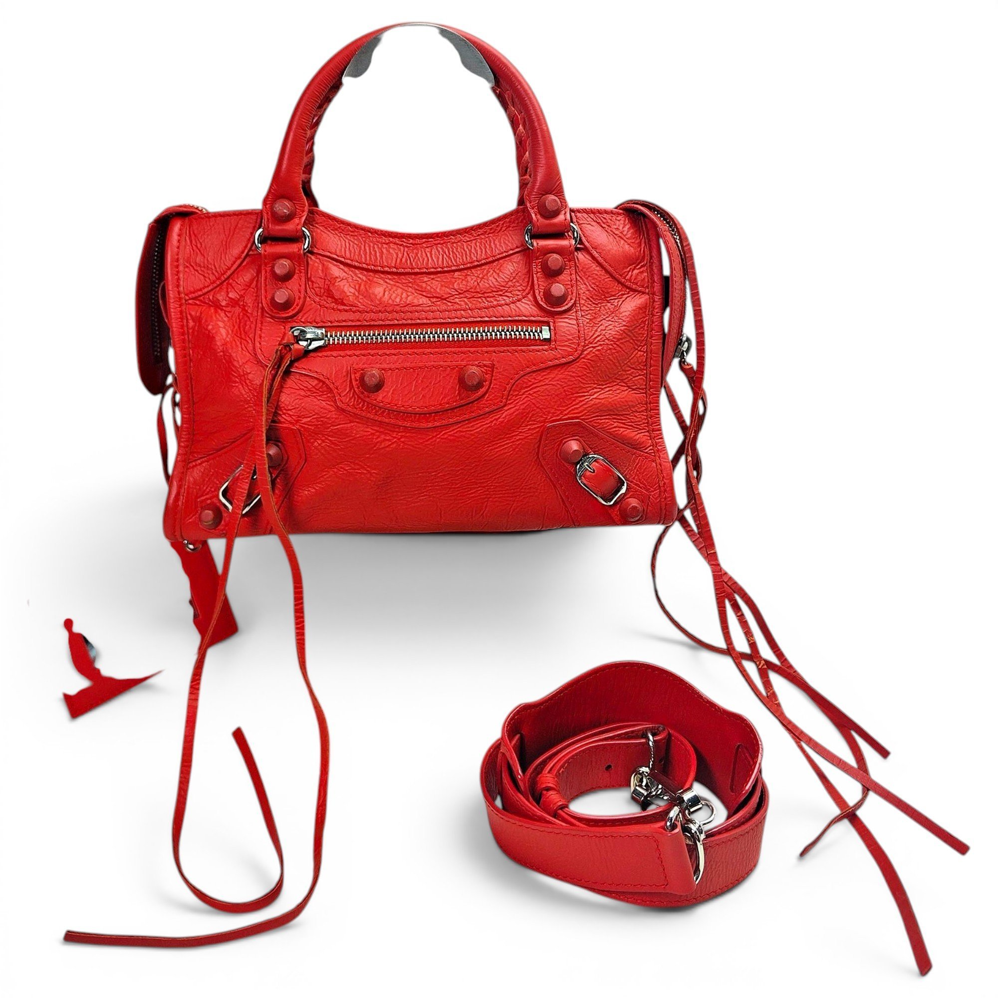 City leather handbag