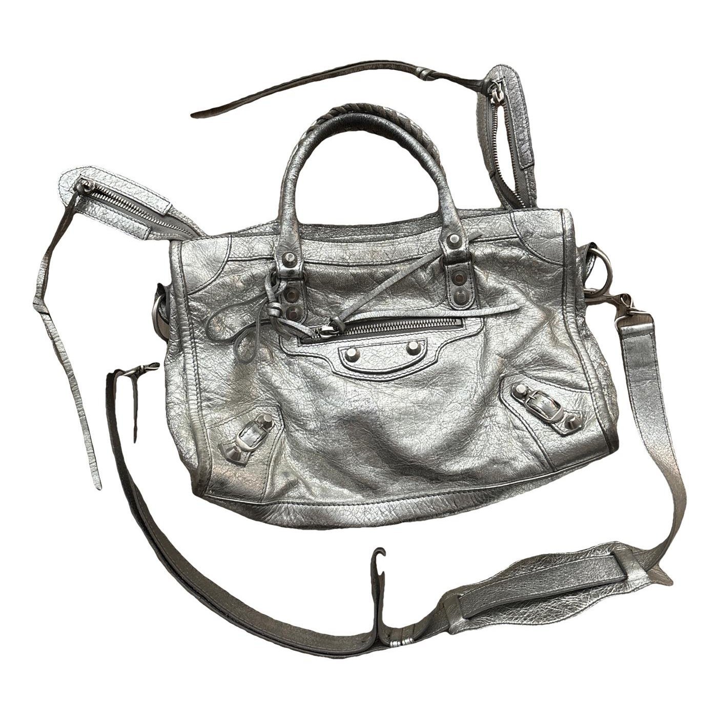 City leather handbag