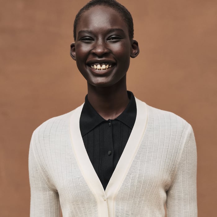 Blanc Naturel Long-sleeve Cardigan