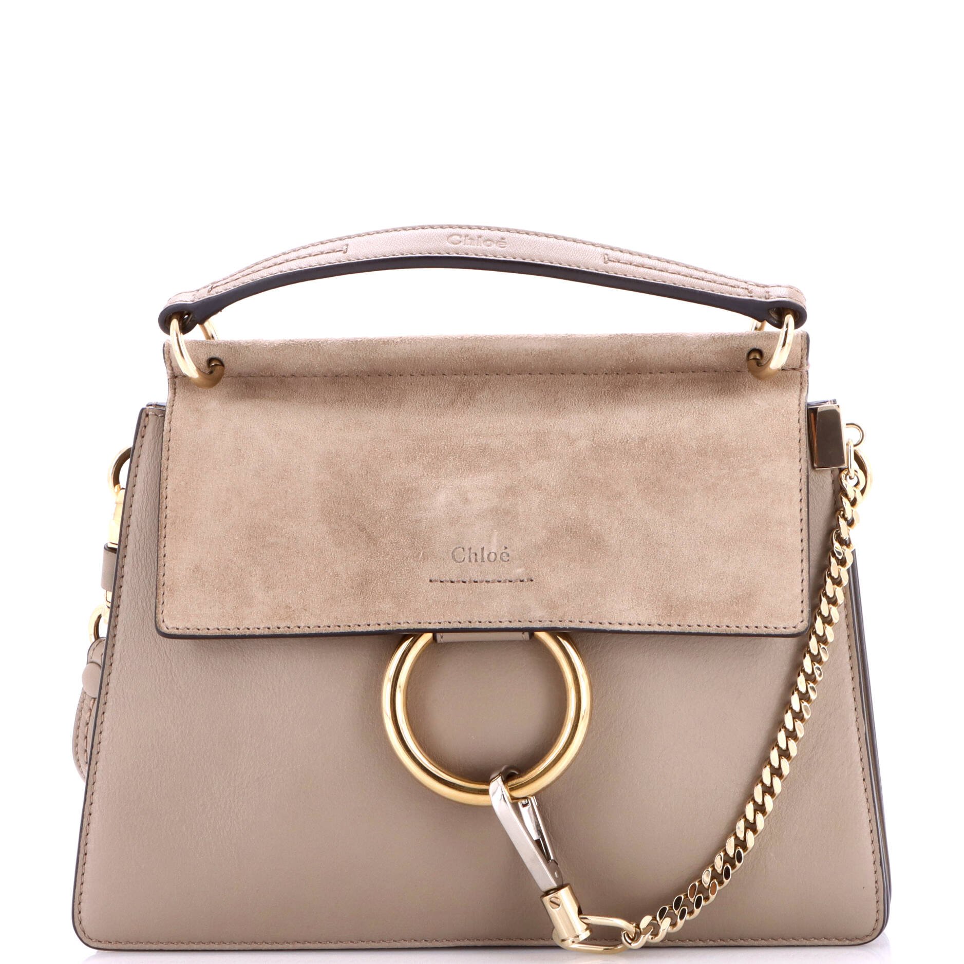 Faye Top Handle Bag Leather and Suede Small