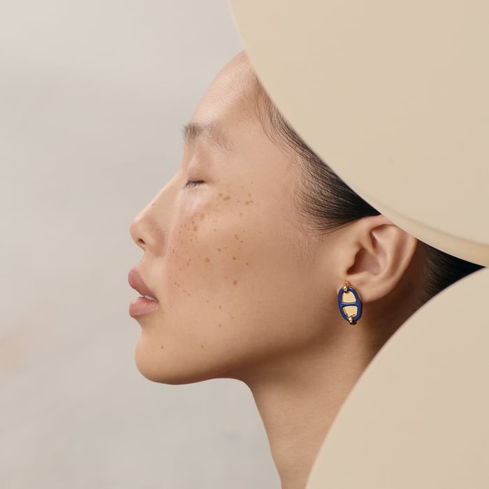 Bleu Saphir Mini Maillon Earrings