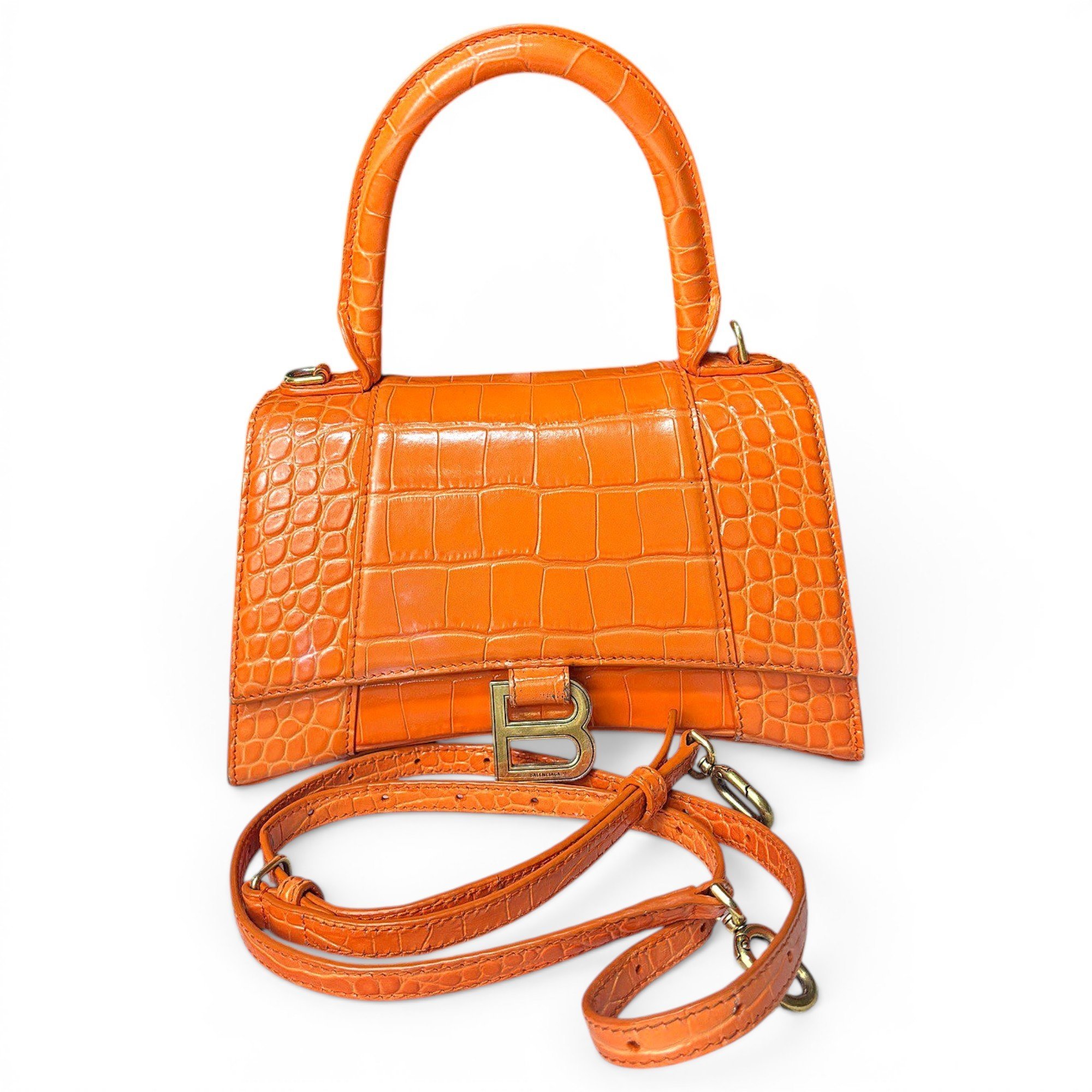 Hourglass leather tote