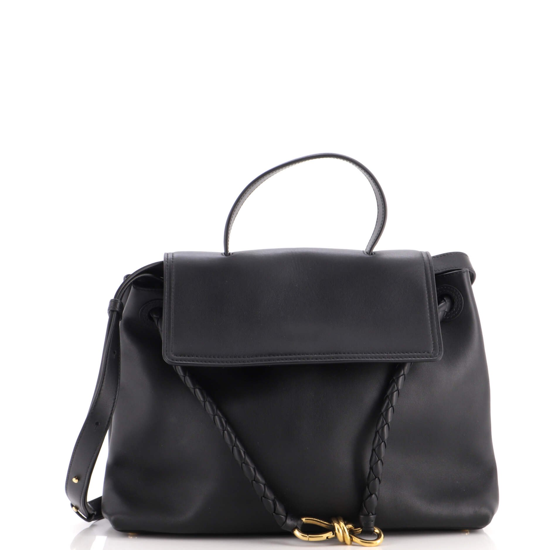 Ciao Ciao Top Handle Bag Leather with Intrecciato Detail Medium