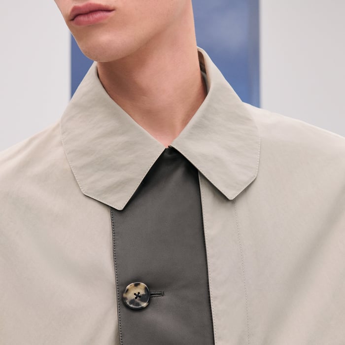 Pierre Rib-trim Jacket With Leather Detail