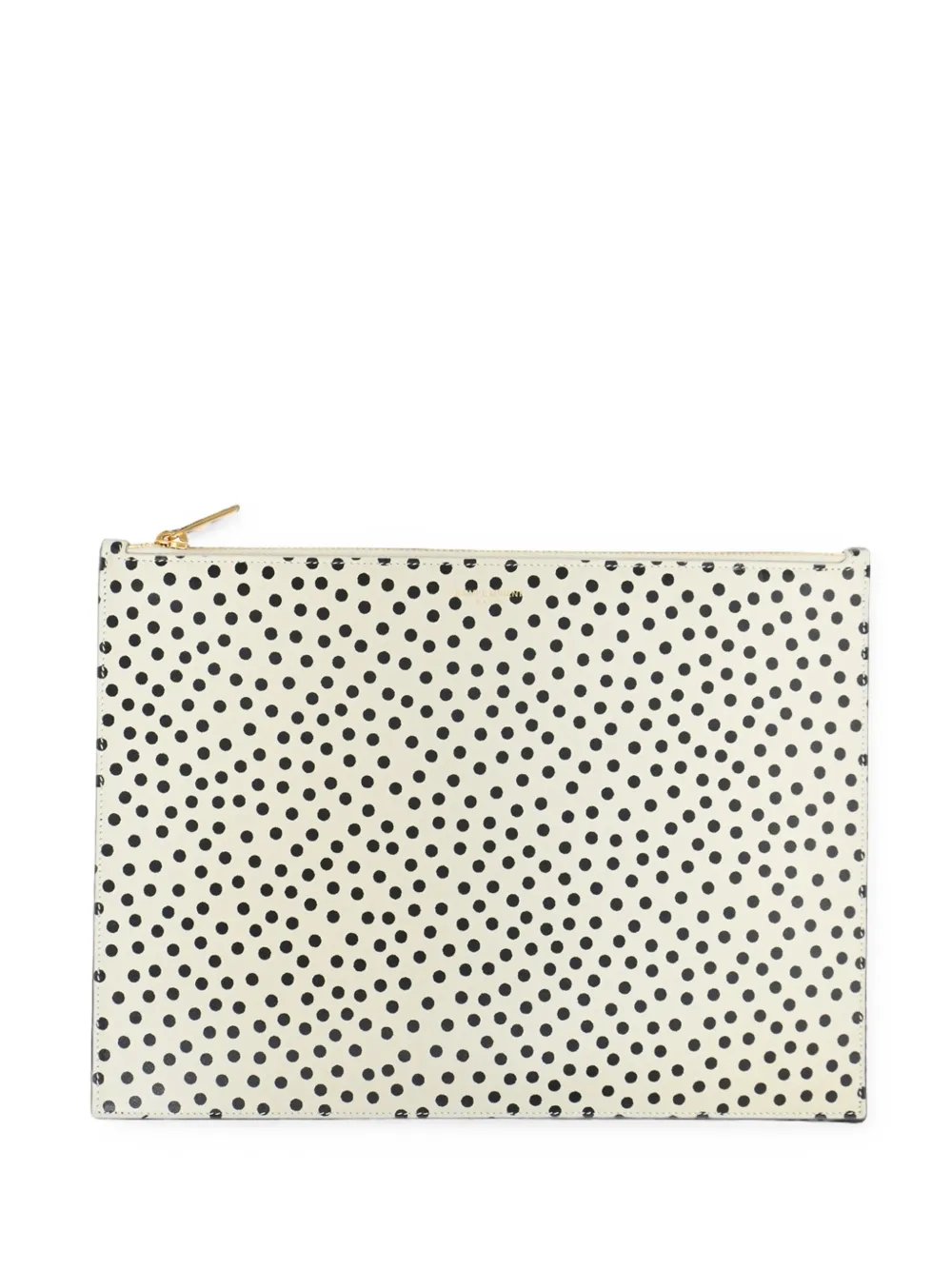 Polka dot zipped clutch bag