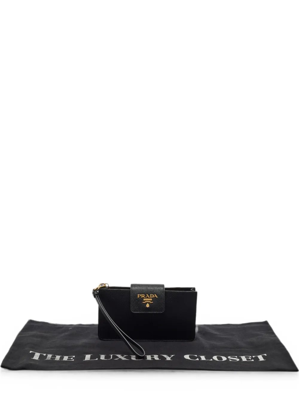 Saffiano-leather mini clutch bag