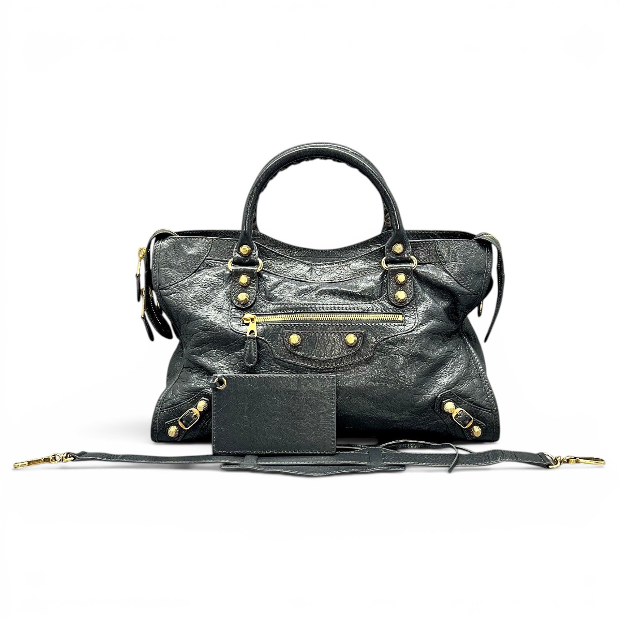 City leather handbag