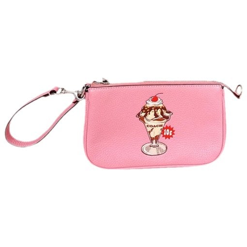Leather clutch bag