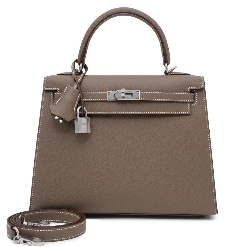 Hermes Etoupe Epsom Kelly 25 Sellier Palladium Hardware