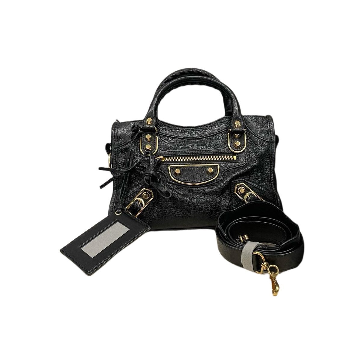 City leather handbag