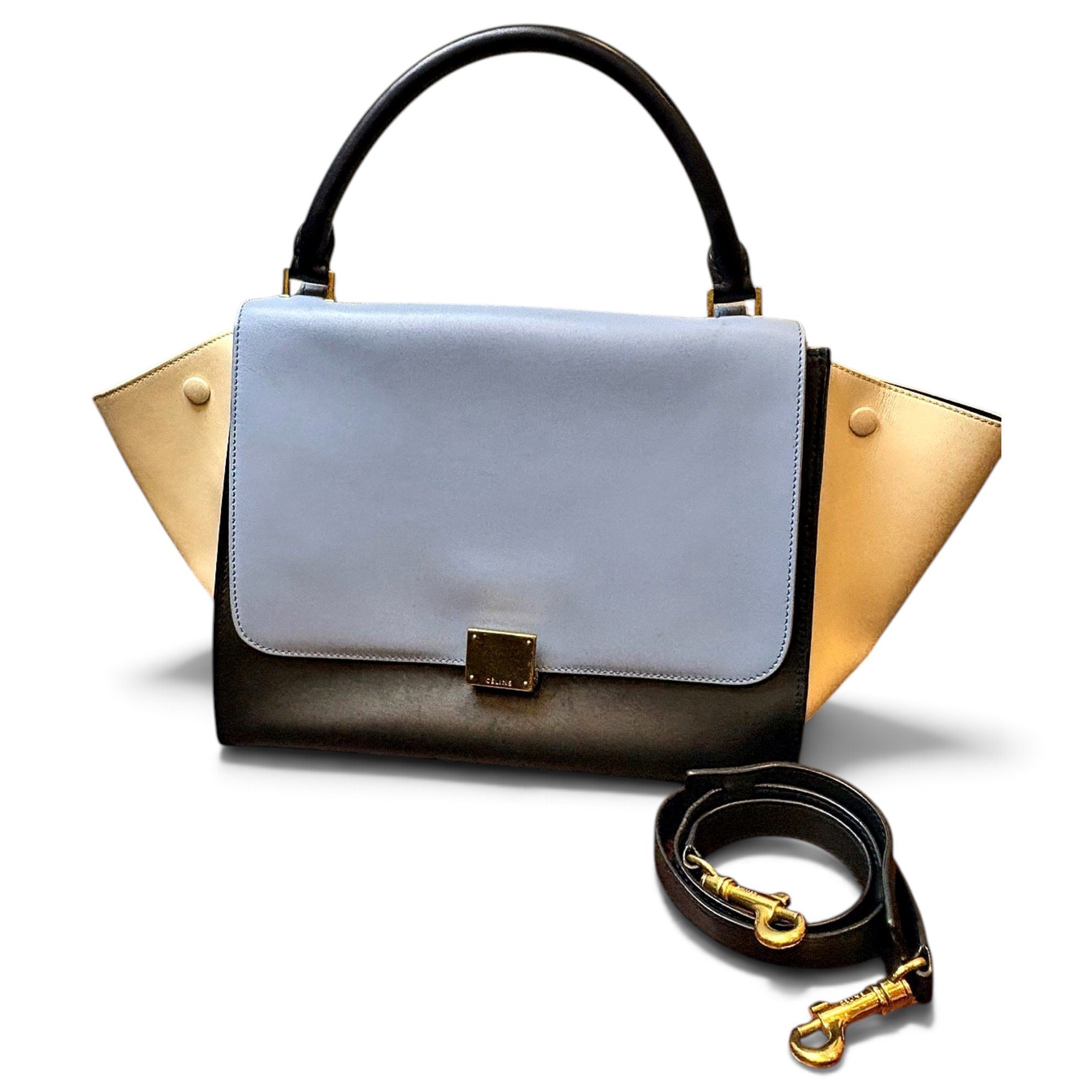 Trapèze leather handbag