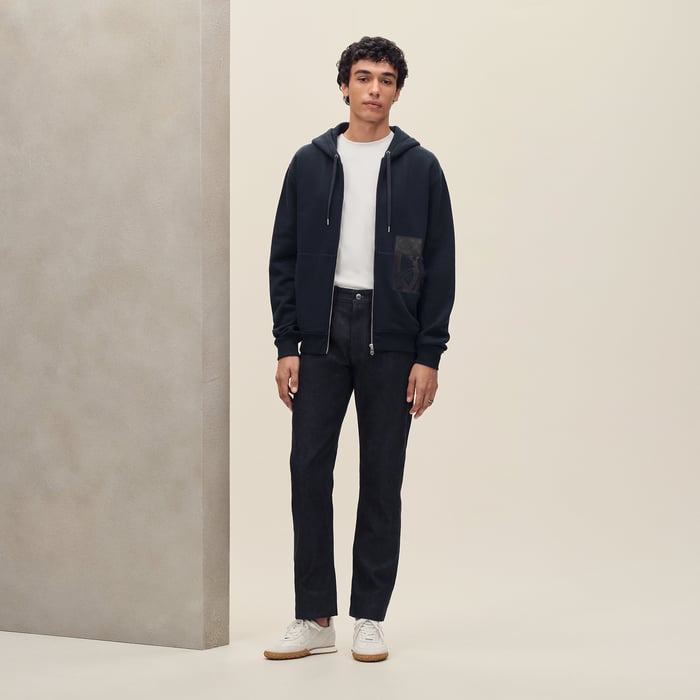 Marine "Eperon d'Or En Perspective" Zipped Hooded Sweater