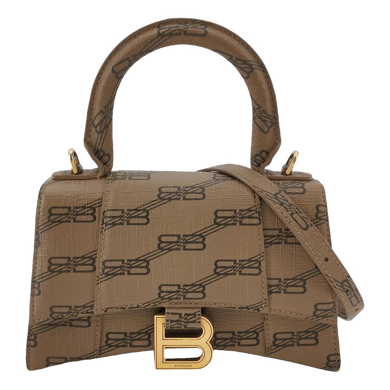 Hourglass leather handbag