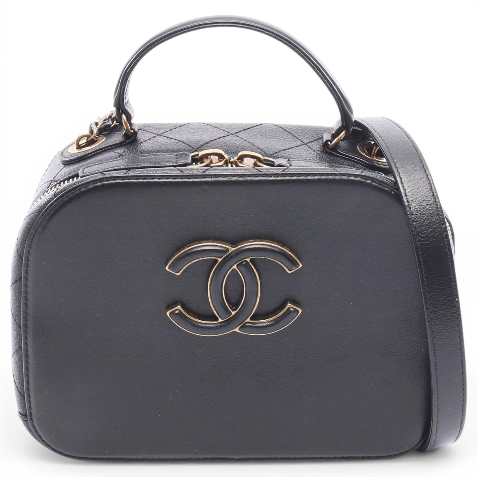 Vanity leather handbag