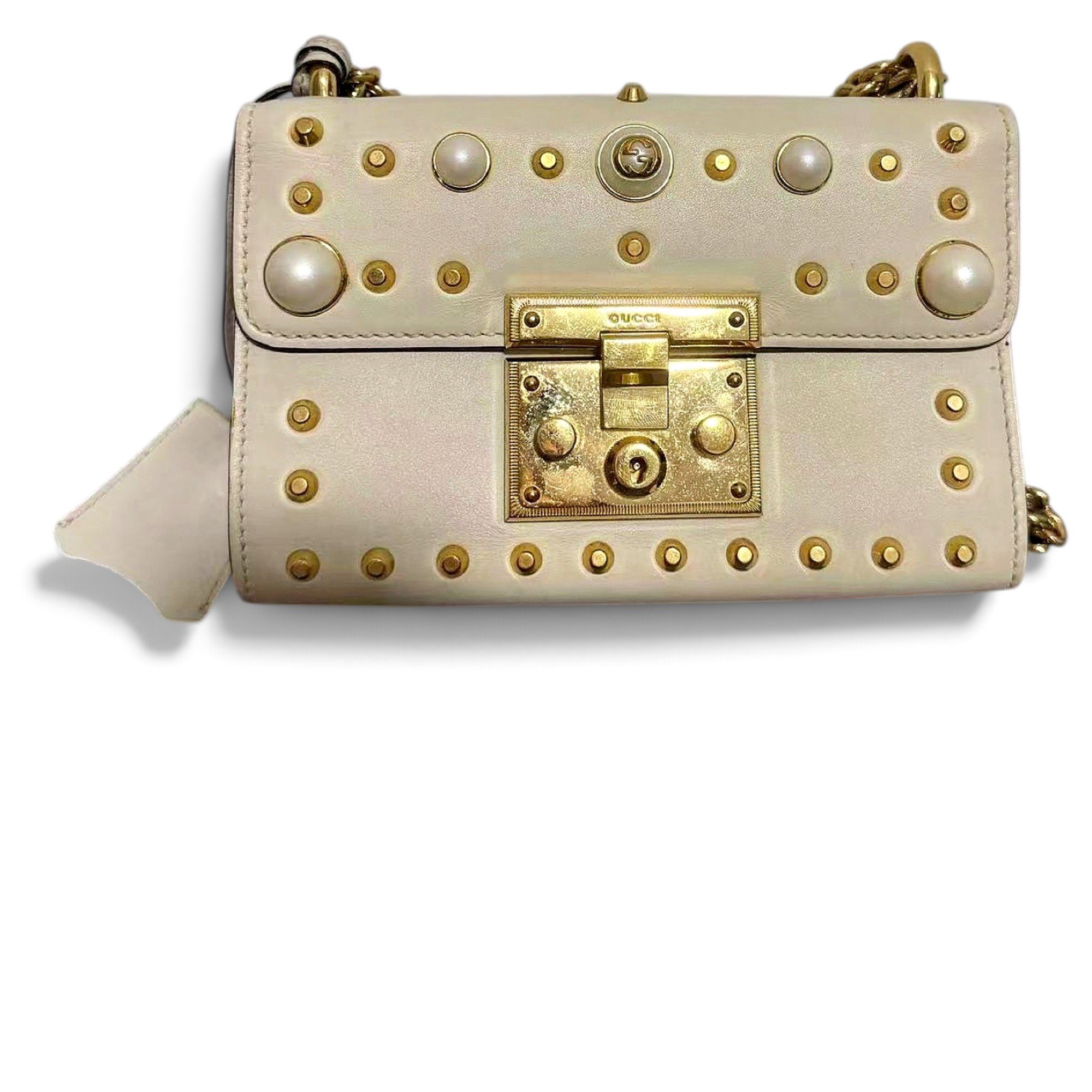 Padlock leather handbag