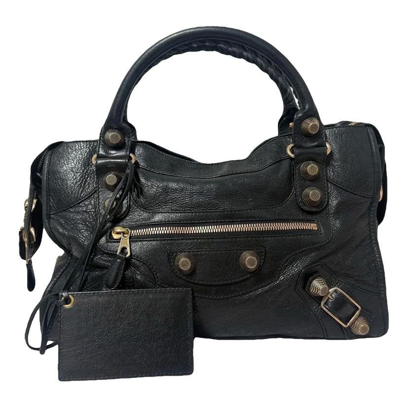 City leather handbag