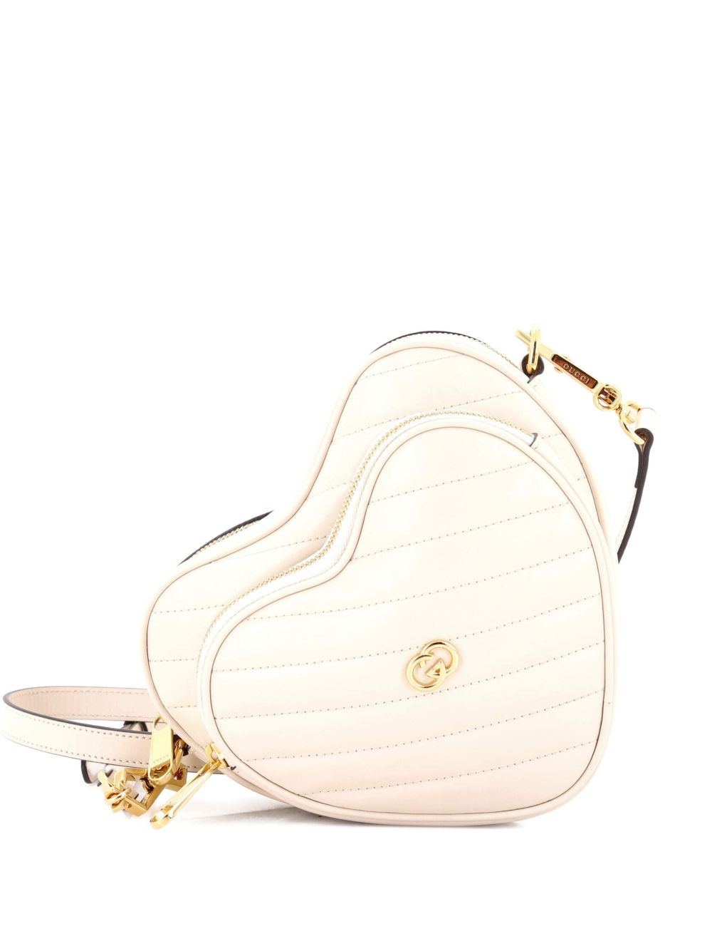 Interlocking G Heart Diagonal Quilted Leather Mini shoulder bag