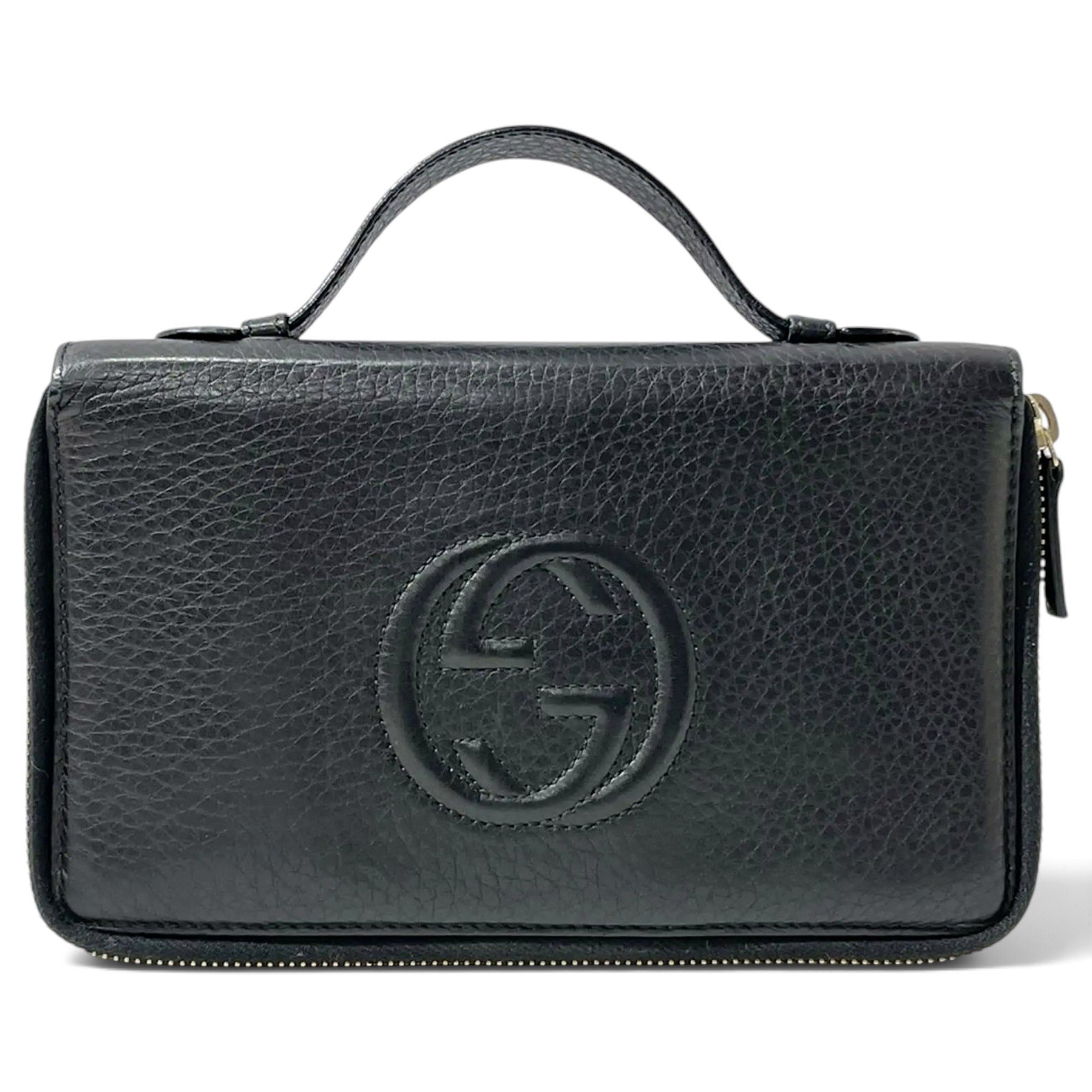Leather clutch bag