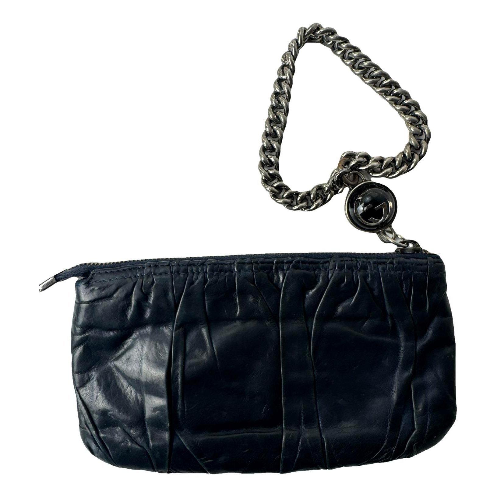Leather clutch bag