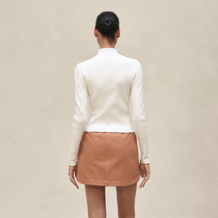 Blanc Naturel Zipped Cardigan