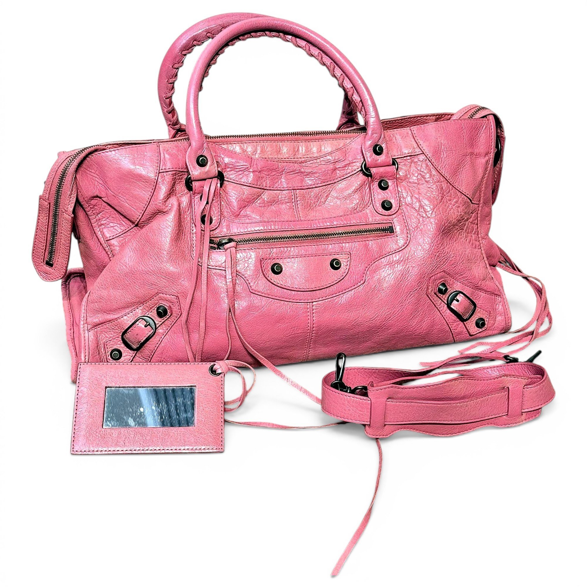 City leather handbag