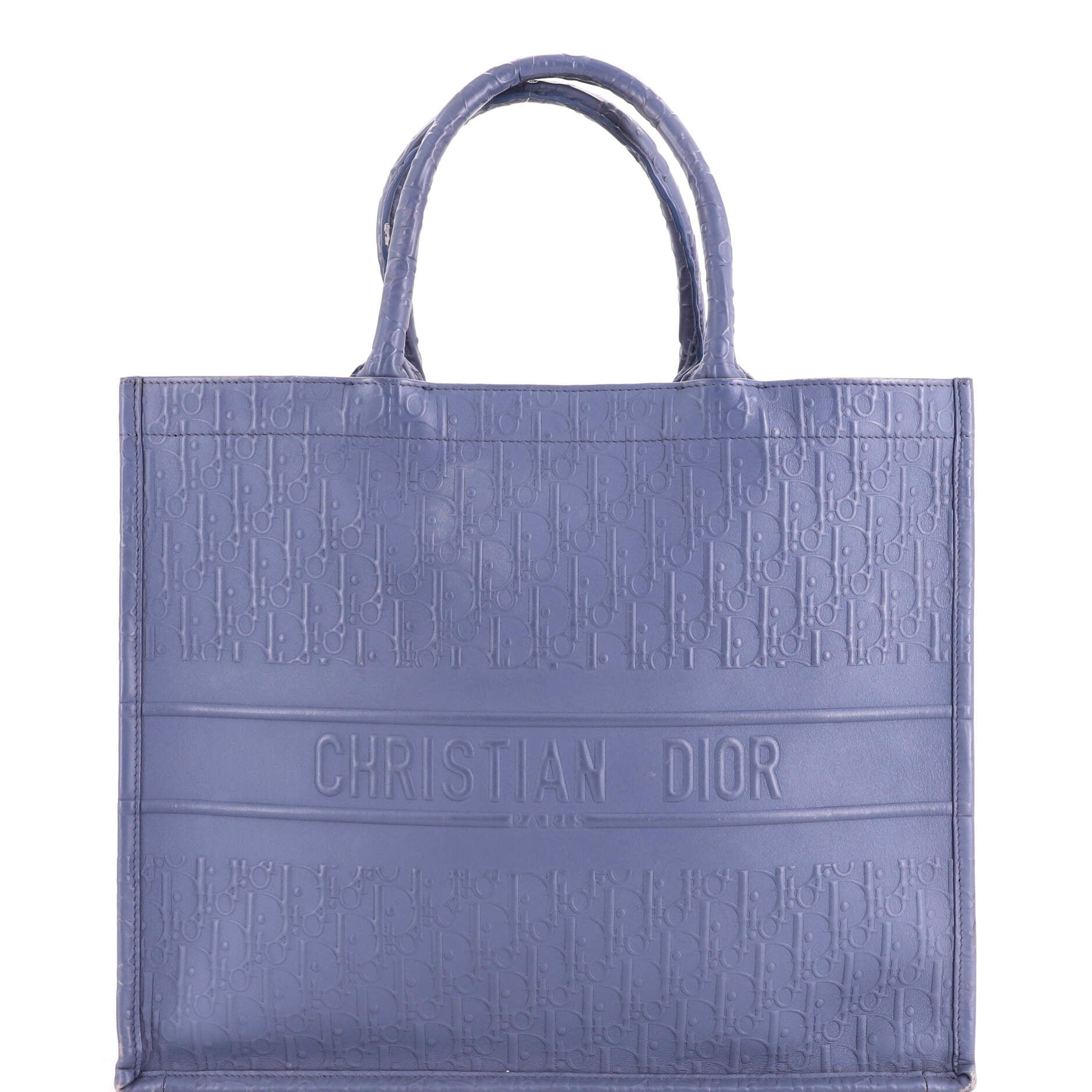 Book Tote Oblique Embossed Calfskin Large